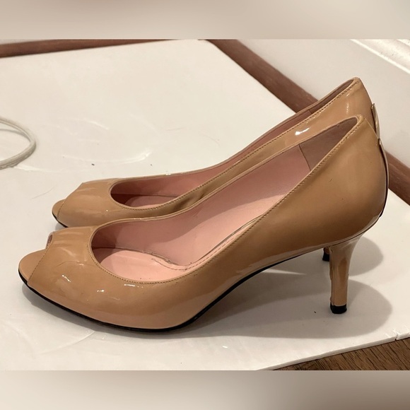 Stuart Weitzman Beige Open Toe Heels Size 8 - Picture 1 of 11